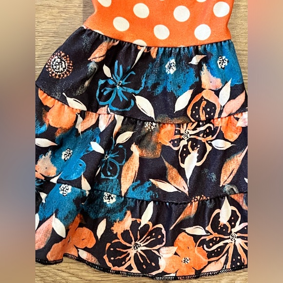 Orange & Navy Blue Polka Dot bell bottom Set, size 6-12 months - Picture 3 of 3